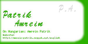 patrik amrein business card